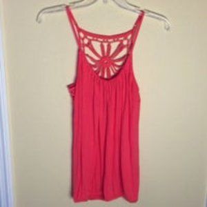 Express Coral Crochet Top XS